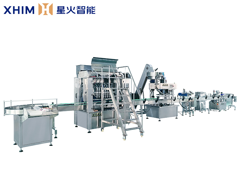 全自動8頭醬料灌裝機(jī)-顆粒醬灌裝生產(chǎn)